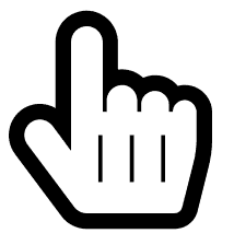 A computer cursor in the form of a pointing hand.